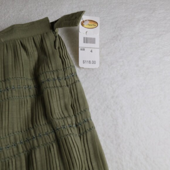 Talbots Maxi/Prairie Skirt (4) and Short Sleeve Shirt (M) Moss Green NWT - Picture 10 of 13